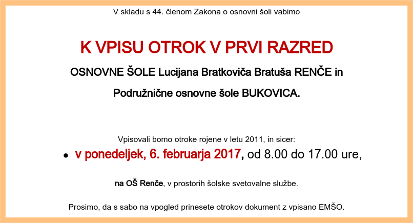 Vpis v prvi razred