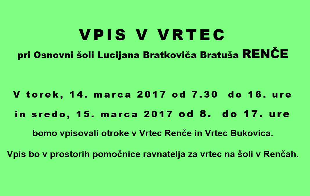 Vpis v vrtec